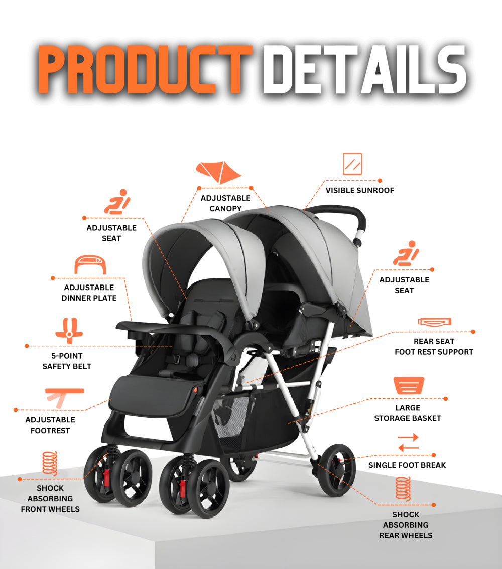 Big Size Foldable Twin Baby Stroller-P738
