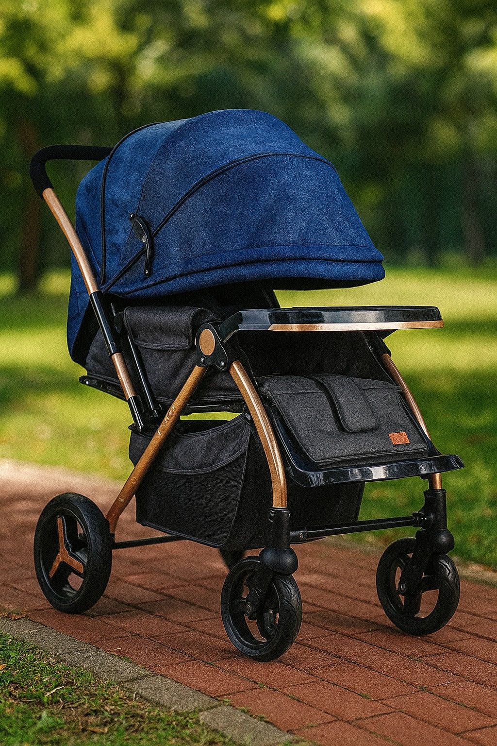 Newborn Rubber Tyres Foldable Stroller 9968