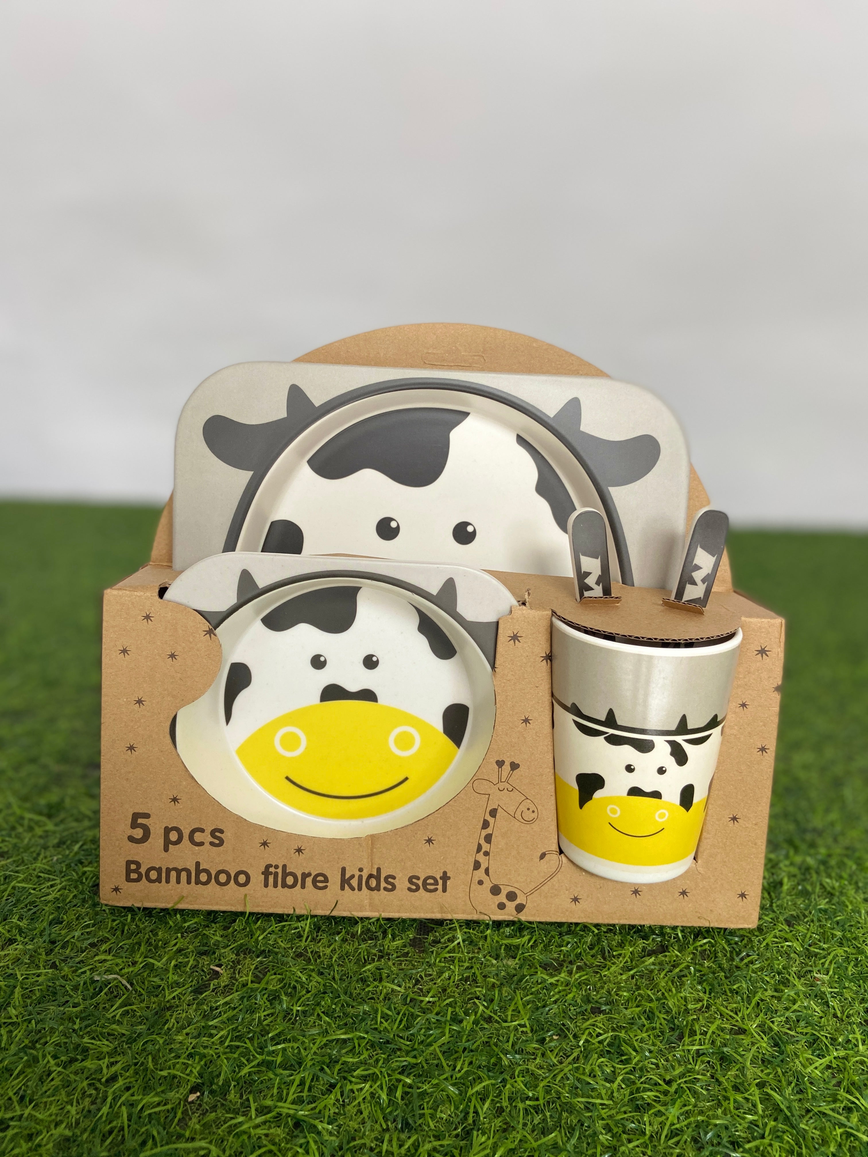 FE208-5-Piece Bamboo Fiber Baby Tableware Set