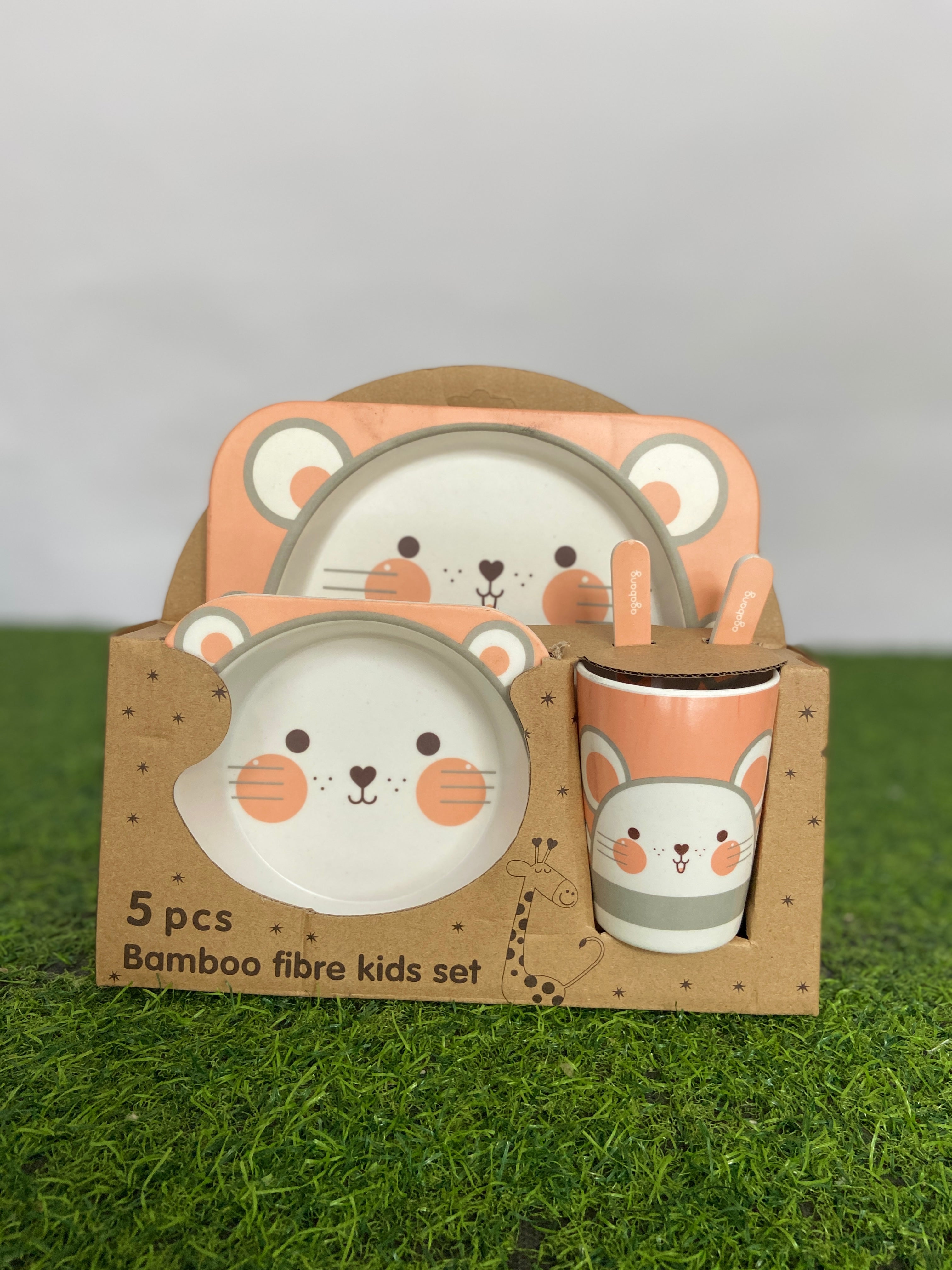 FE208-5-Piece Bamboo Fiber Baby Tableware Set