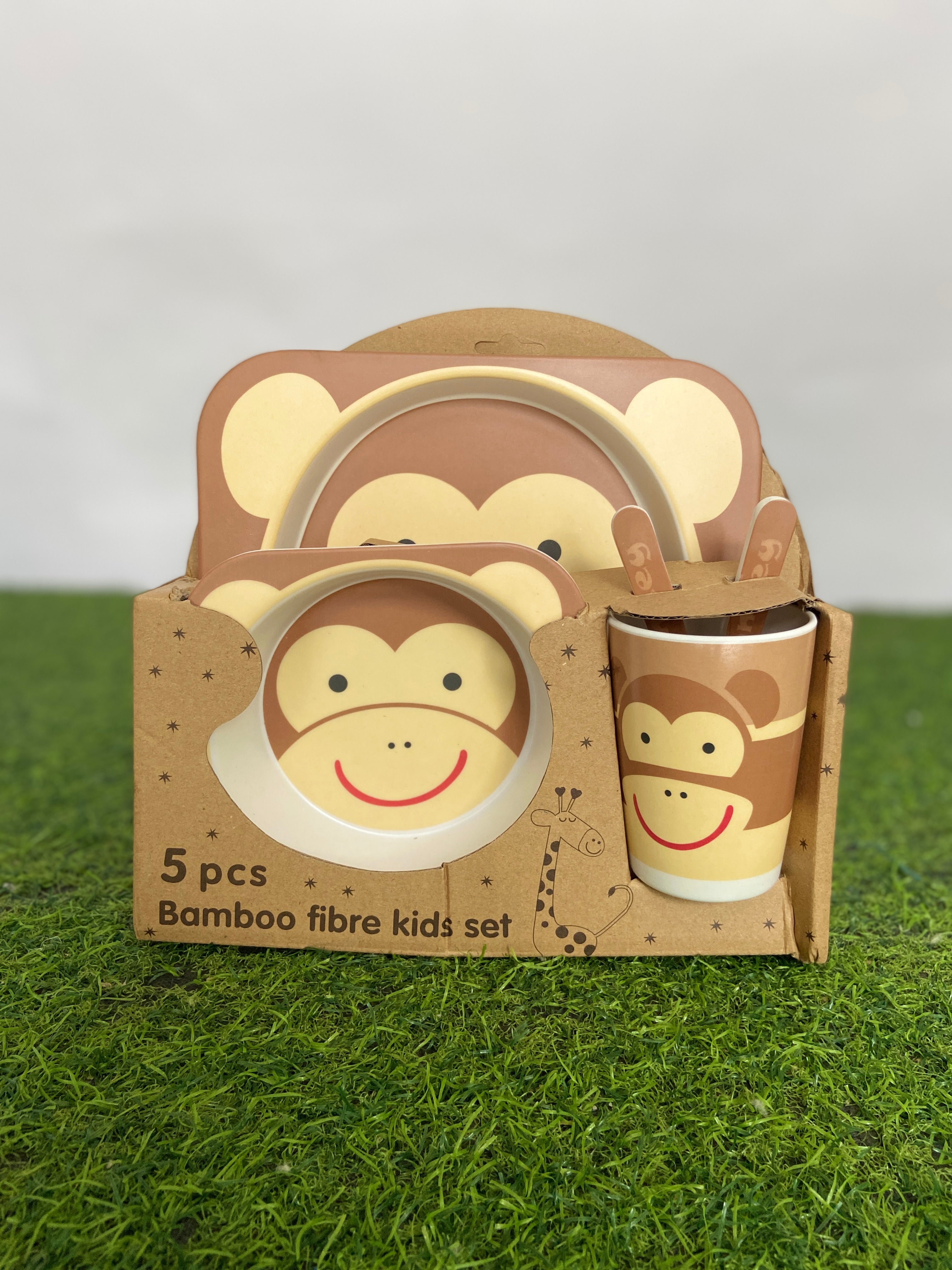 FE208-5-Piece Bamboo Fiber Baby Tableware Set
