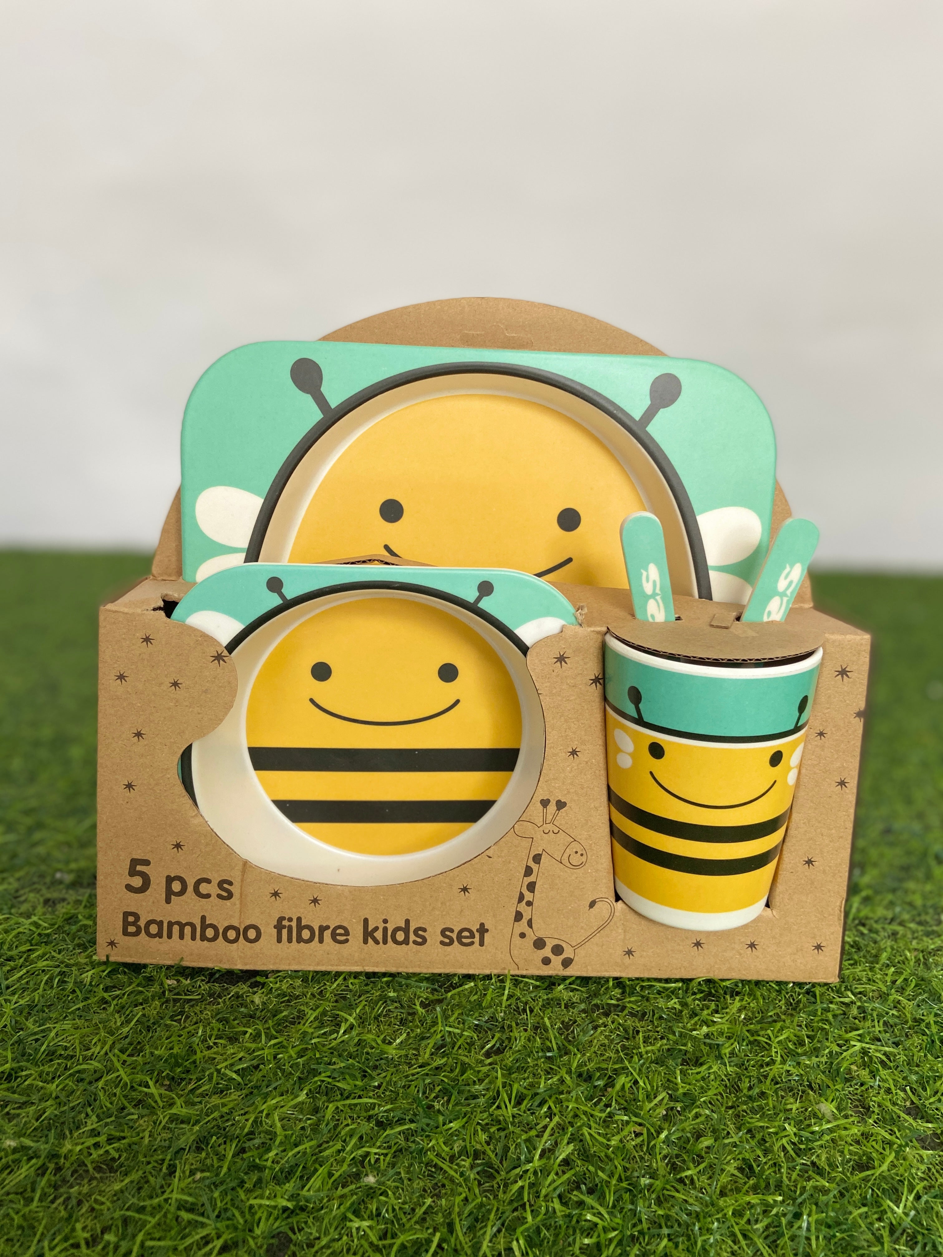 FE208-5-Piece Bamboo Fiber Baby Tableware Set