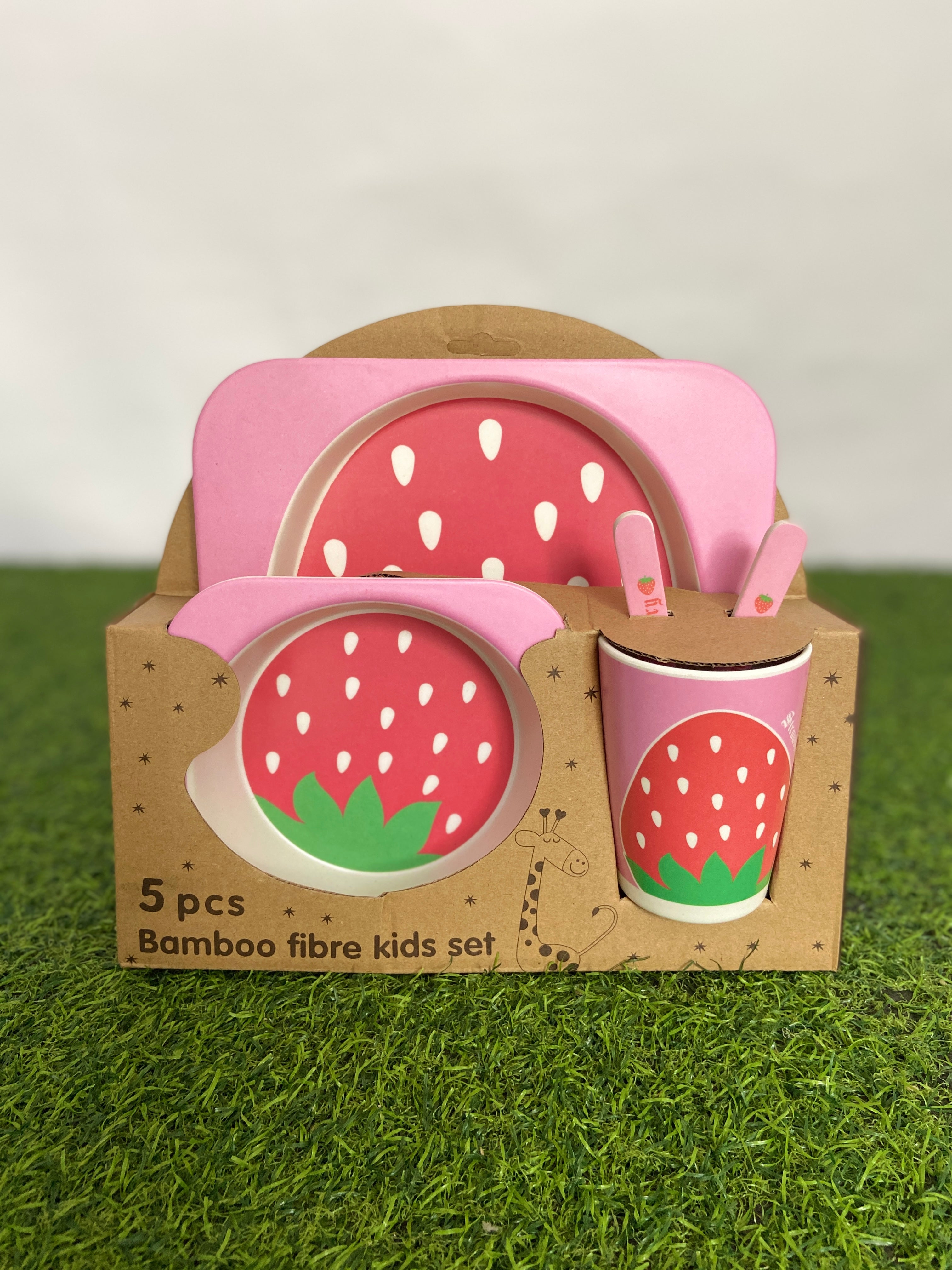 FE208-5-Piece Bamboo Fiber Baby Tableware Set