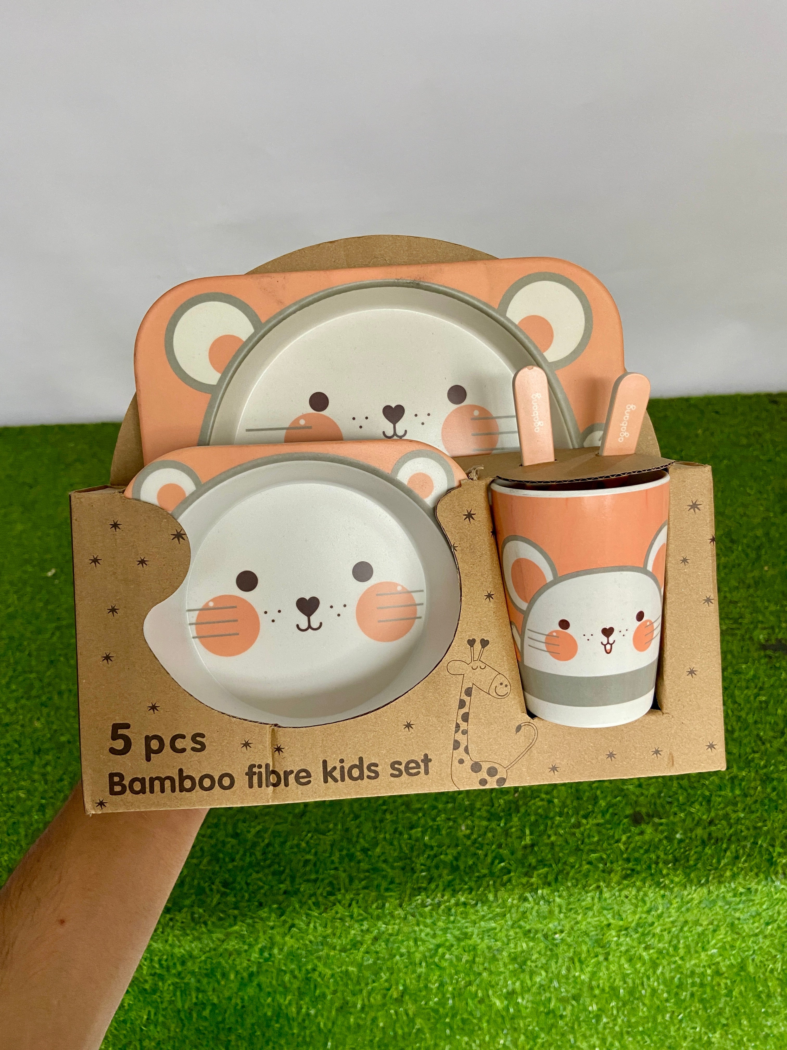 FE208-5-Piece Bamboo Fiber Baby Tableware Set