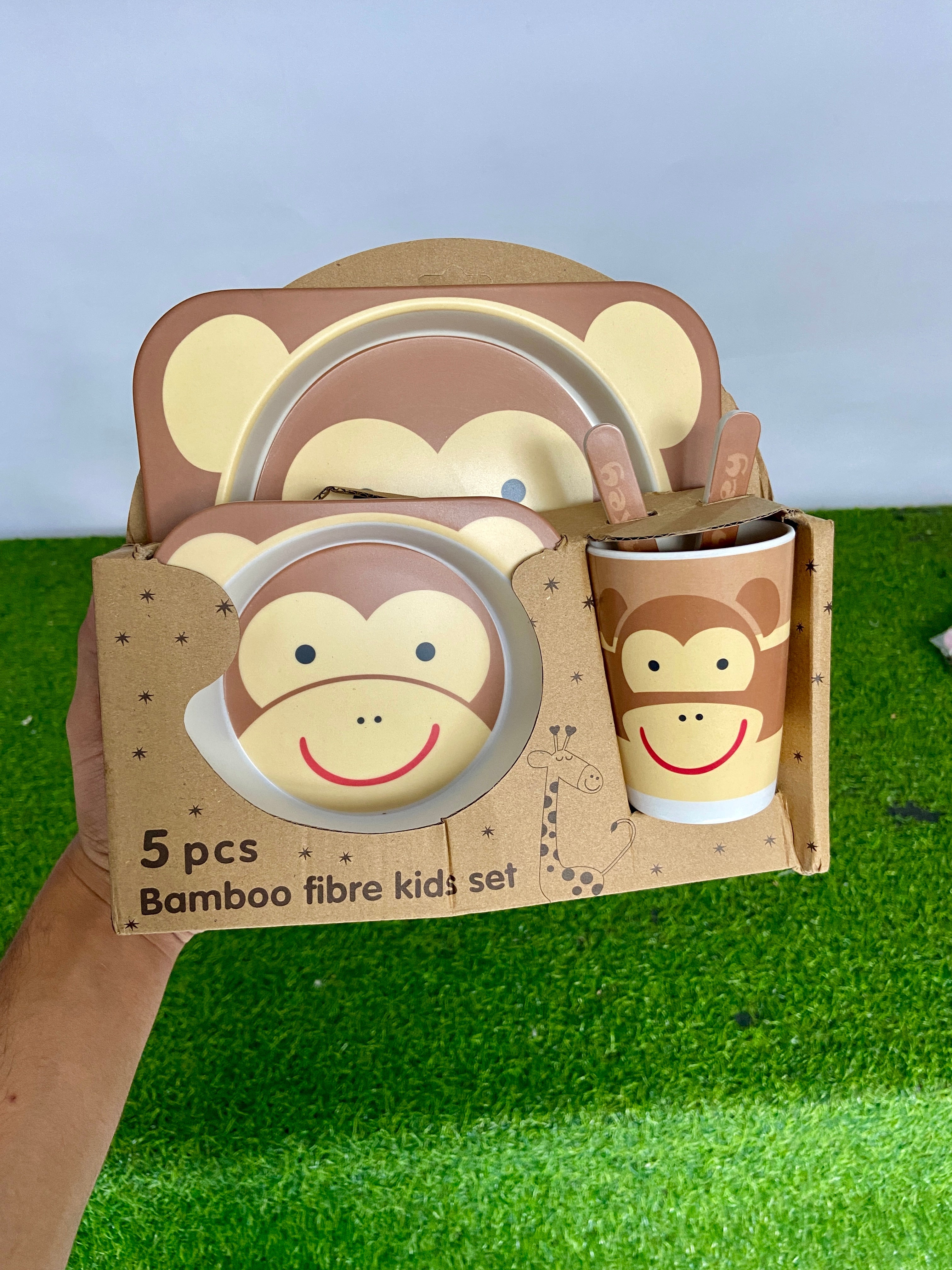 FE208-5-Piece Bamboo Fiber Baby Tableware Set