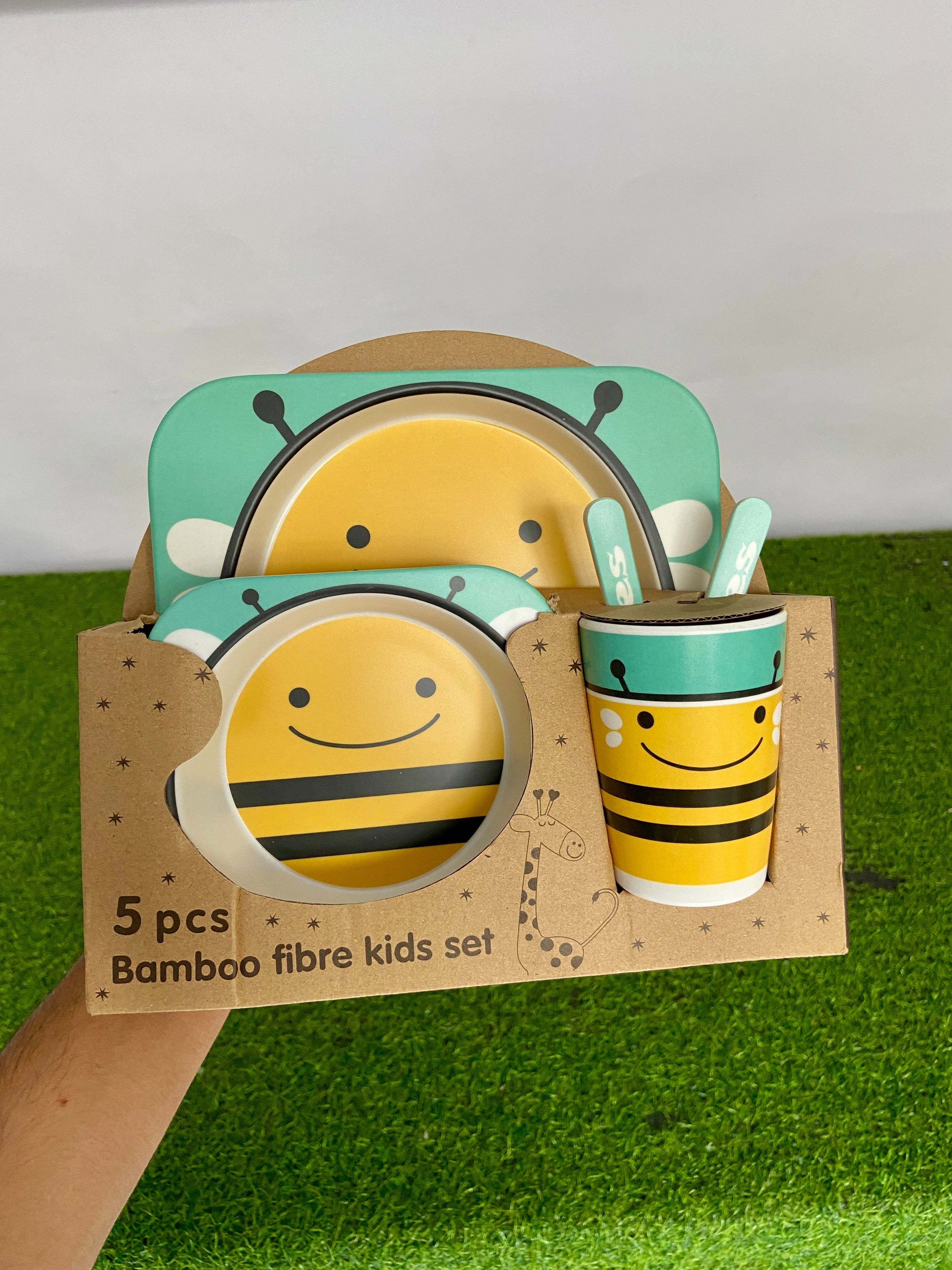FE208-5-Piece Bamboo Fiber Baby Tableware Set