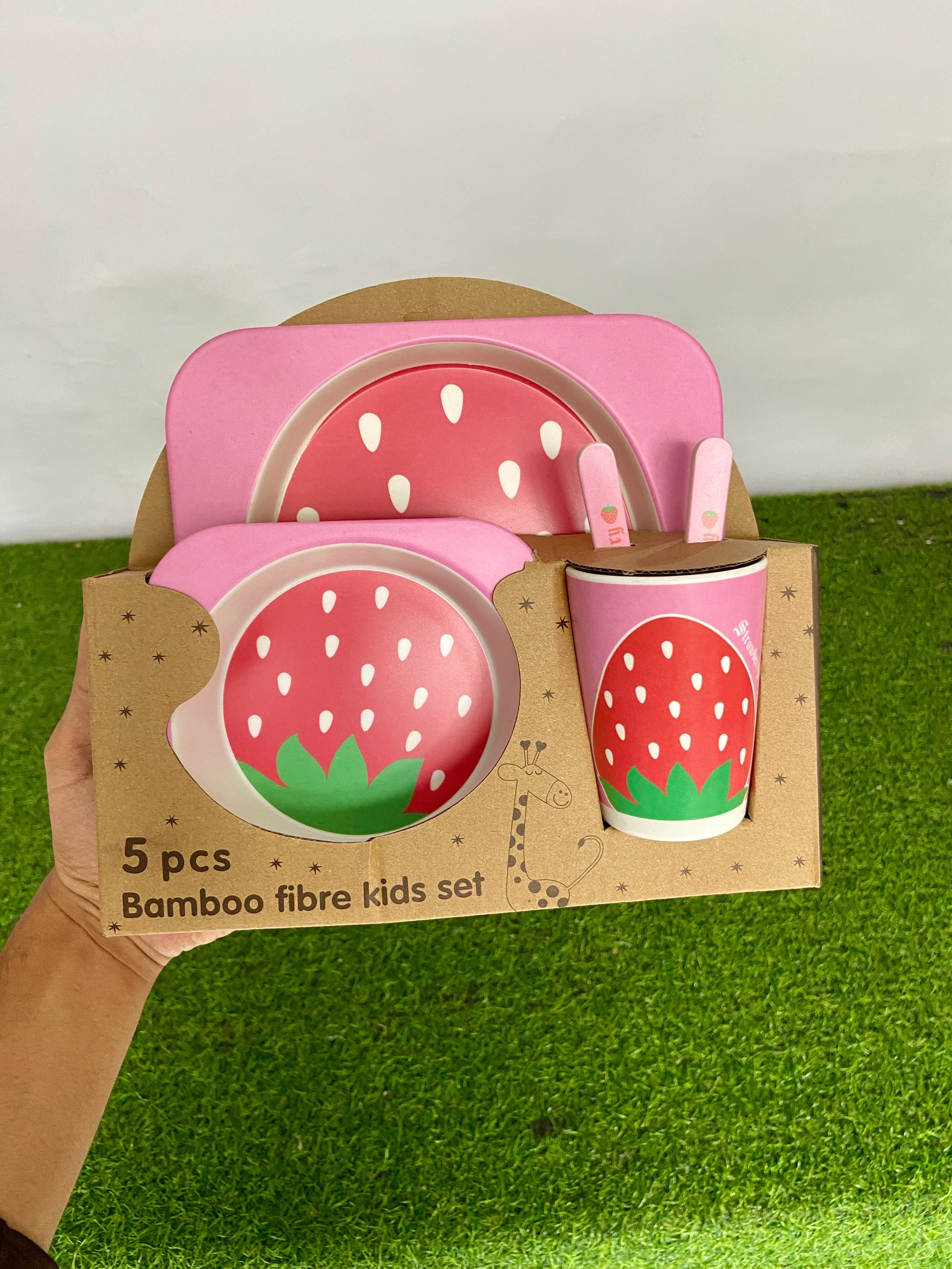 FE208-5-Piece Bamboo Fiber Baby Tableware Set