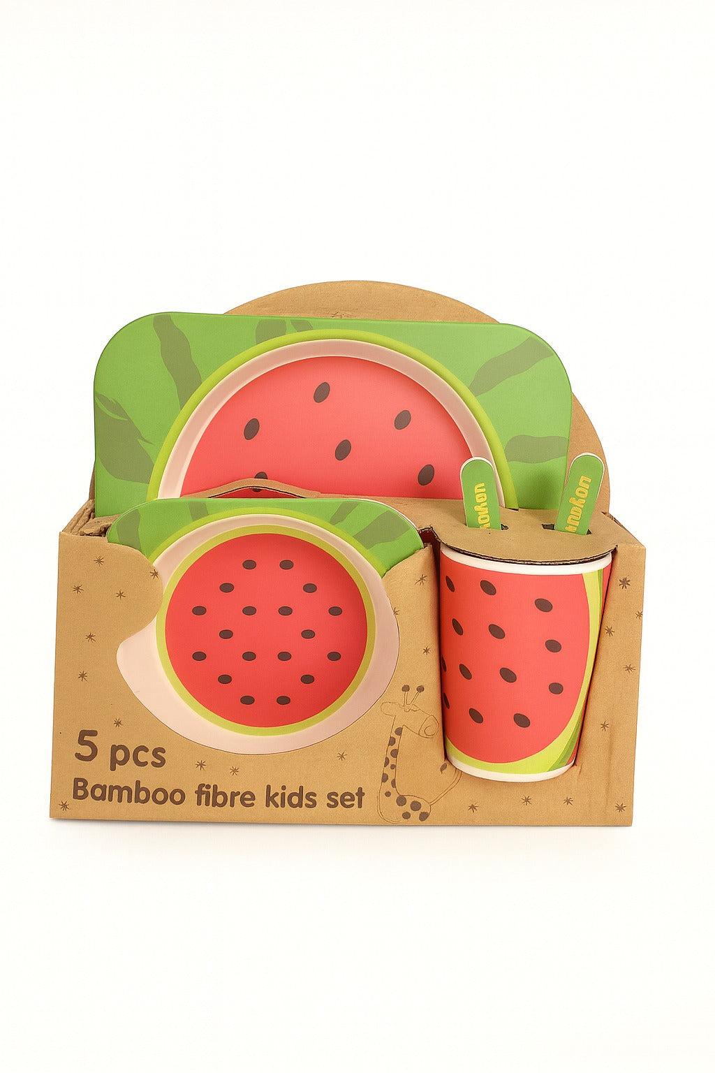 FE208-5-Piece Bamboo Fiber Baby Tableware Set