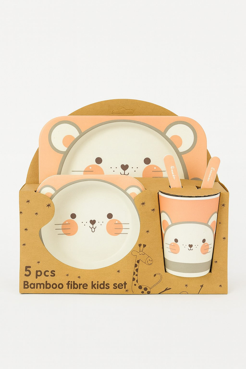 FE208-5-Piece Bamboo Fiber Baby Tableware Set