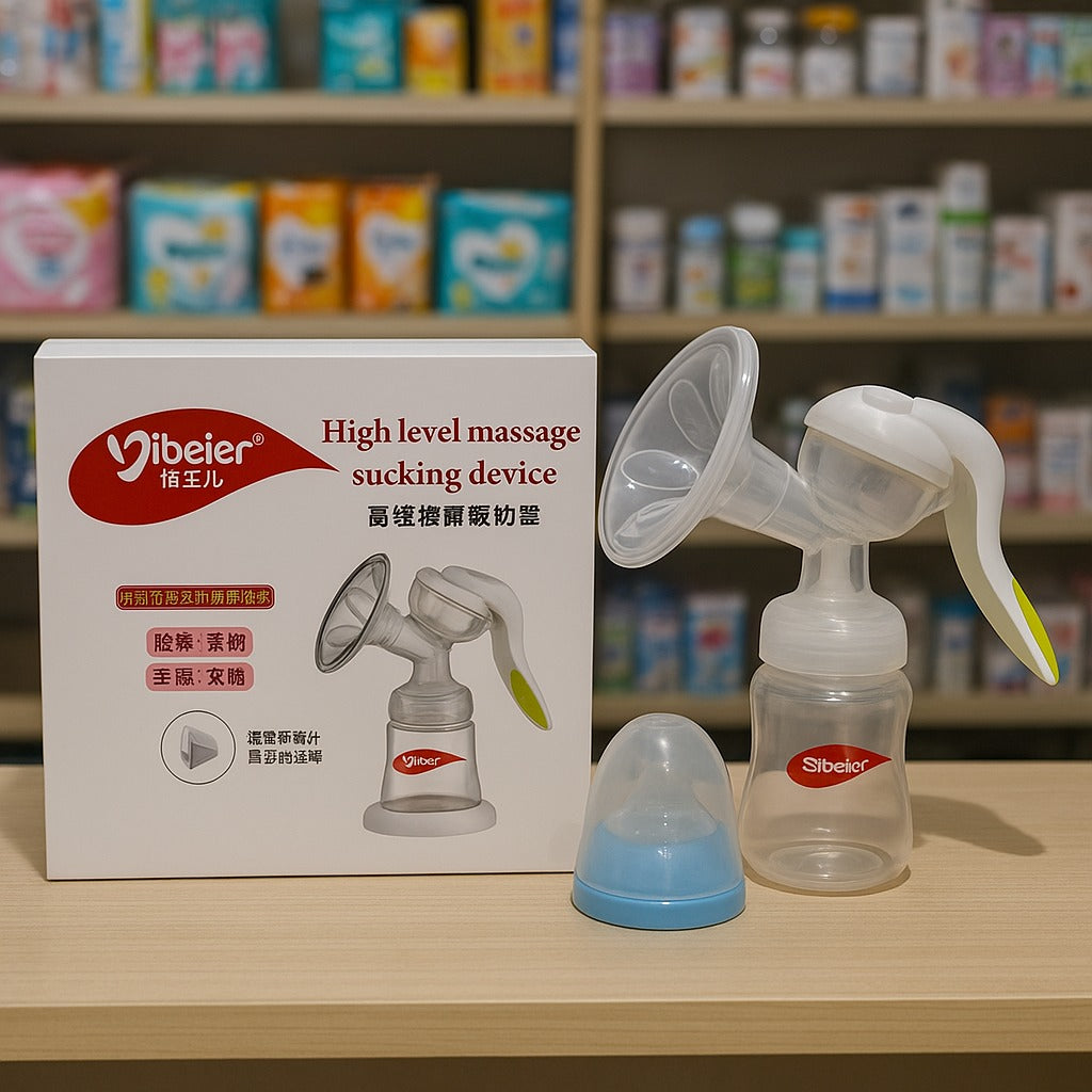 FE174-Manual Breast Pump with Glass Feeding Bottle